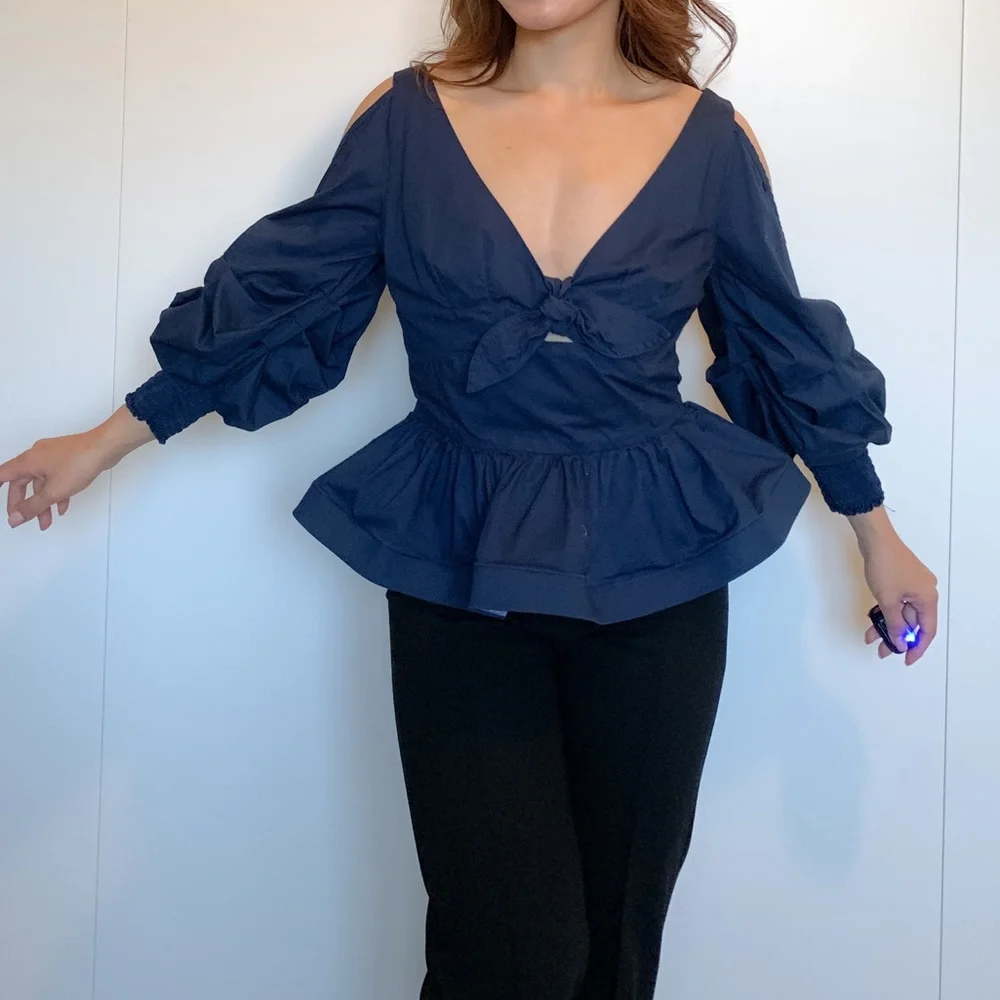NAVY BLUE BLOUSES SIZE XS - Picture 7 of 9